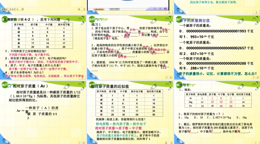 九年级化学上册 41原子的构成课件5人教新课标版 课件