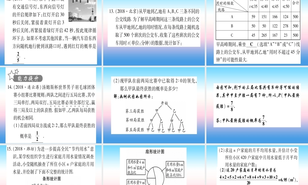 (甘肃专用)中考数学 第一轮 考点系统复习 第8章 统计与概率 第2节 概率作业课件