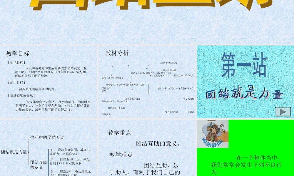 七年级政治下册 第4单元第12课(团结互助)课件 北师大版 课件