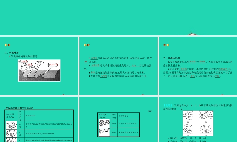 七年级地理上册 2.3 世界的地形(第2课时)课件 (新版)湘教版 课件