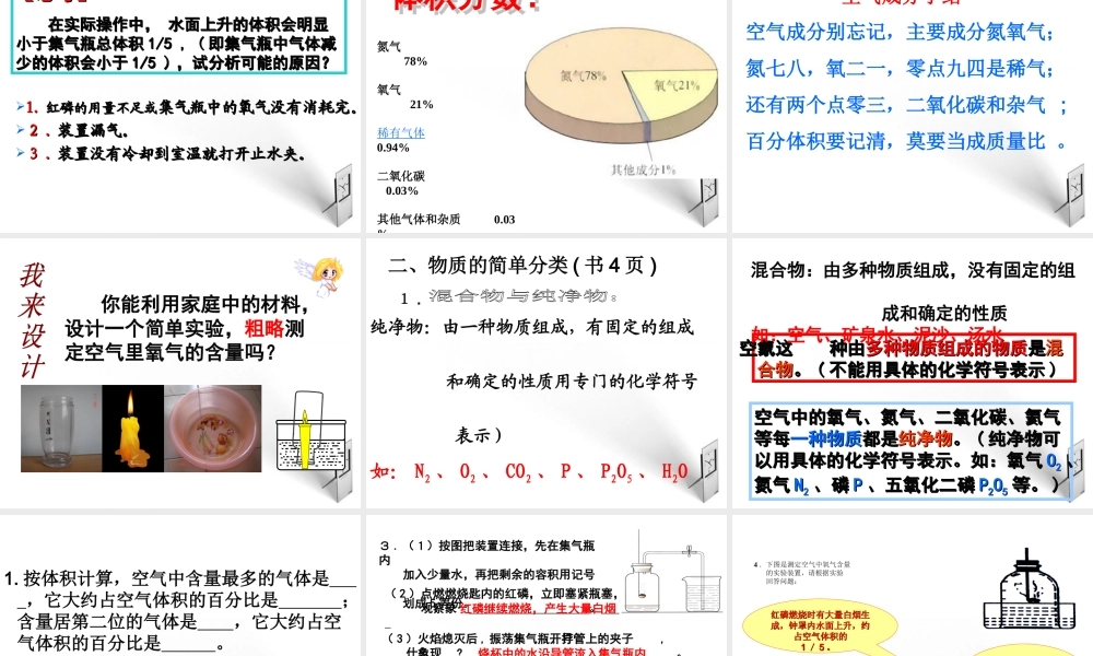 九年级化学 第一章空气课件 人教新课标版 课件