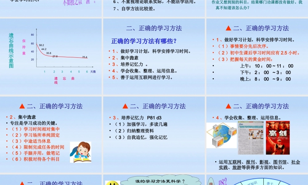 七年级政治上册 4.2掌握科学的学习方法课件 粤教版 课件