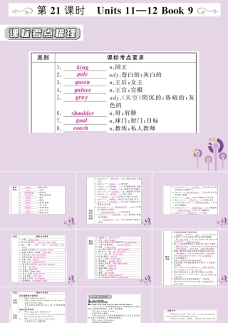 中考英语复习 第一篇 教材过关 九全 第21课时 Units 11 12课件