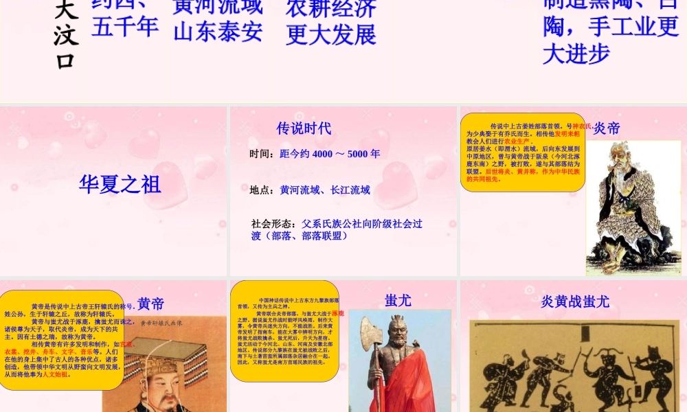 七年级历史上册 第一单元 第3课 华夏之祖课件 新人教版 课件