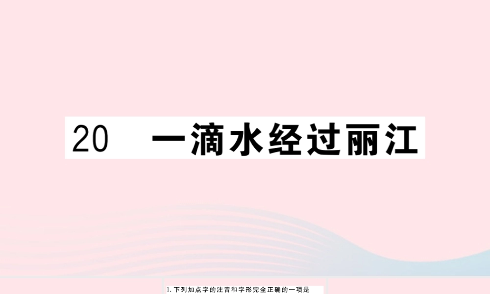 (河南专版)八年级语文下册 第五单元 滴水经过丽江习题课件 新人教版 课件