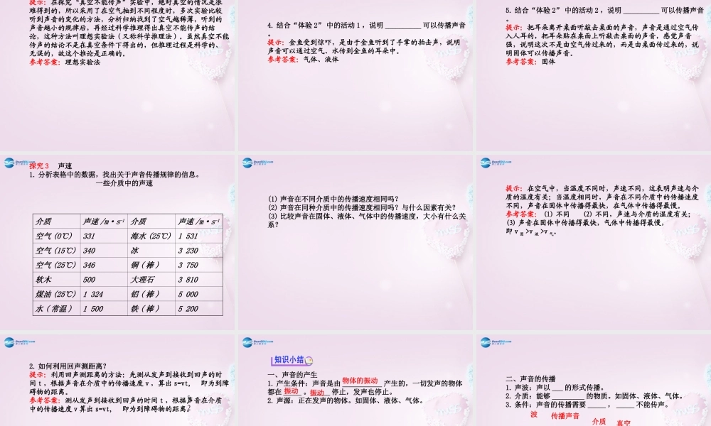 中考物理(声音的产生与传播)复习课件2 课件