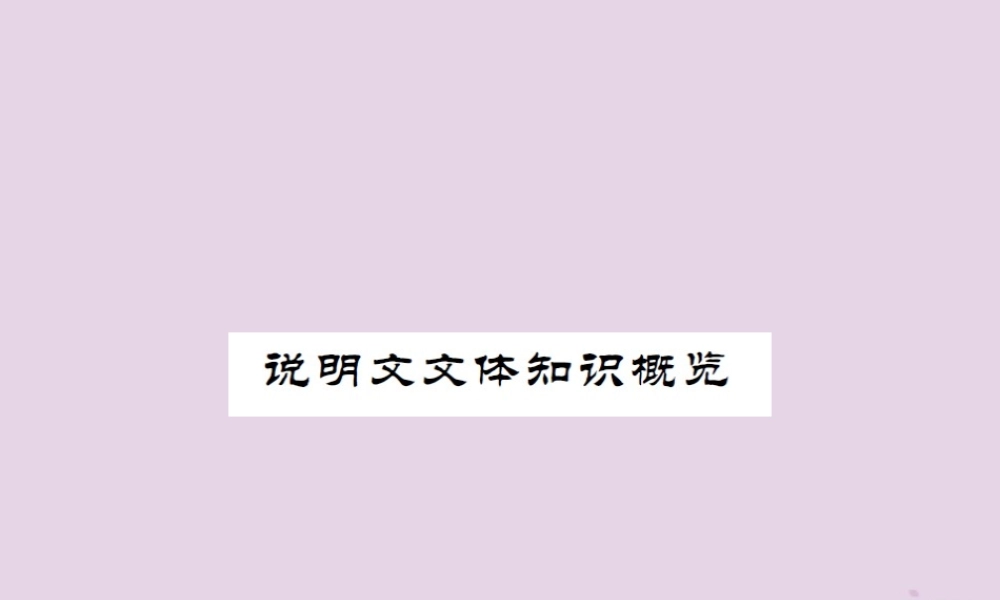 (通用)中考语文总复习 说明文文体知识概览课件