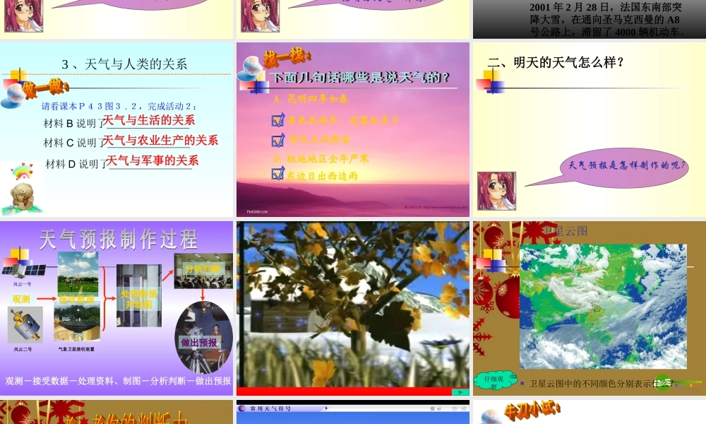 七年级地理上册 第三章 天气和气候 第一节 多变的天气课件 人教版 课件