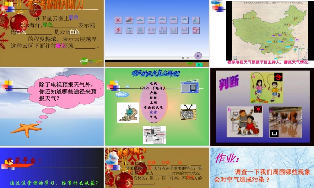 七年级地理上册 第三章 天气和气候 第一节 多变的天气课件 人教版 课件