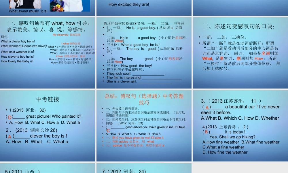 中考英语 感叹句复习课件