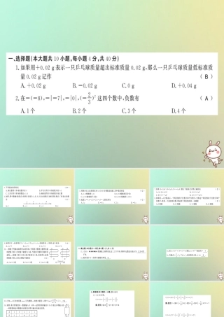 (贵州专用)秋七年级数学上册 期中测试卷习题课件 (新版)新人教版 课件