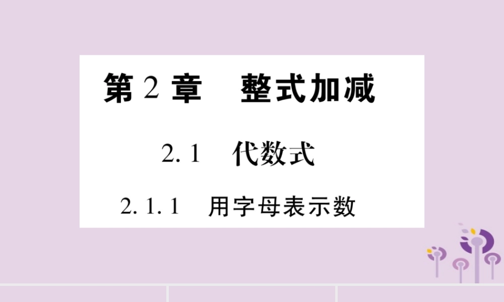 七年级数学上册 第2章 整式加减 2.1 代数式 2.1.1 用字母表示数课件 (新版)沪科版 课件