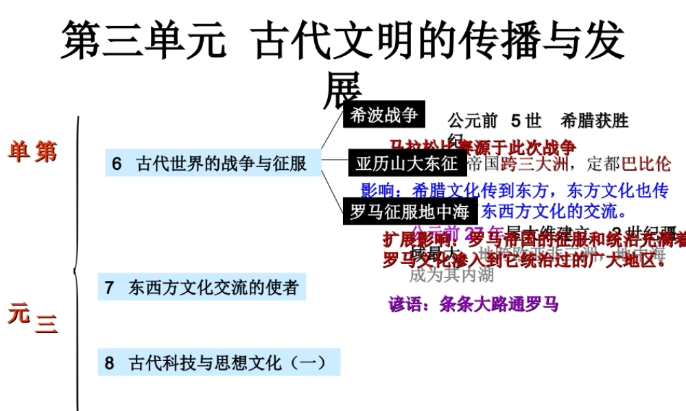 九年级历史上册 第三单元(古代文明的传播与发展)课件 人教新课标版 课件
