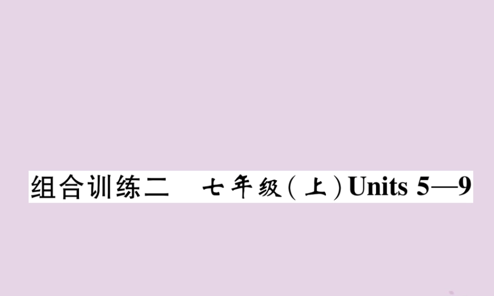 中考英语总复习 第一篇 教材知识梳理篇 组合训练2 七上 Units 5 9(精练)课件