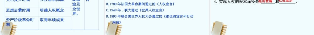九年级历史 第一课人权的足迹课件 人教新课标版 课件
