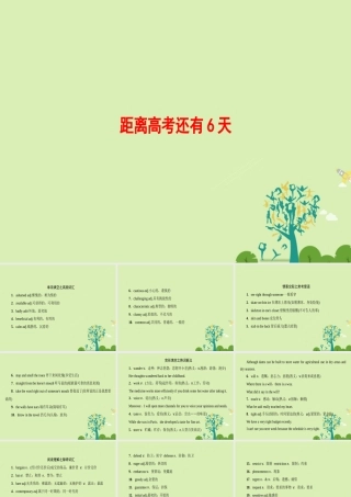 (江苏专版)高考英语二轮复习与策略 第2部分 距离高考还有6天课件