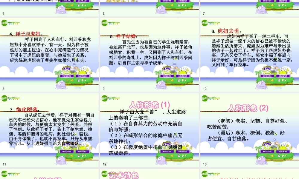 中考语文复习 名著阅读讲座(二) 骆驼祥子课件 苏教版 课件