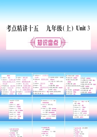 中考英语准点备考 第一部分 教材系统复习 考点精讲十五 九上 Unit 3课件