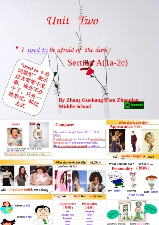 Unit2,Grade9SectionA 1a-2c 九年级英语I used to be afraid of the dark课件人教版
