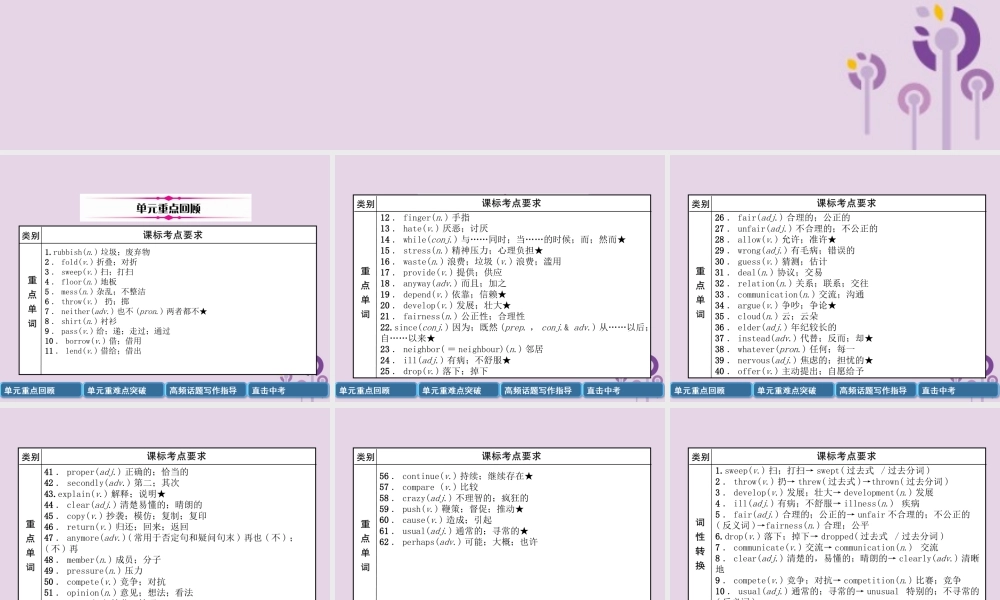 中考英语总复习 第一篇 教材知识梳理篇 八下 Units 3 4(精讲)课件