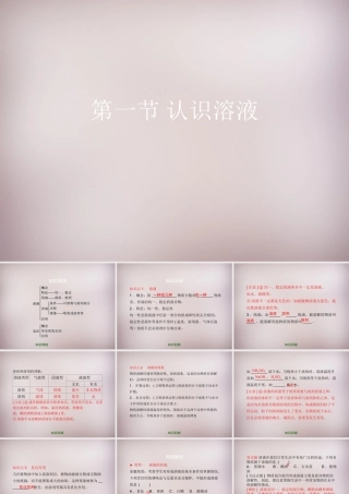 九年级化学下册 第9章 第1节(认识溶液)复习课件 (新版)北京课改版 课件
