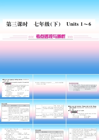 中考英语总复习 第一部分 教材同步复习篇 第三课时 七下 Units 1 6习题课件