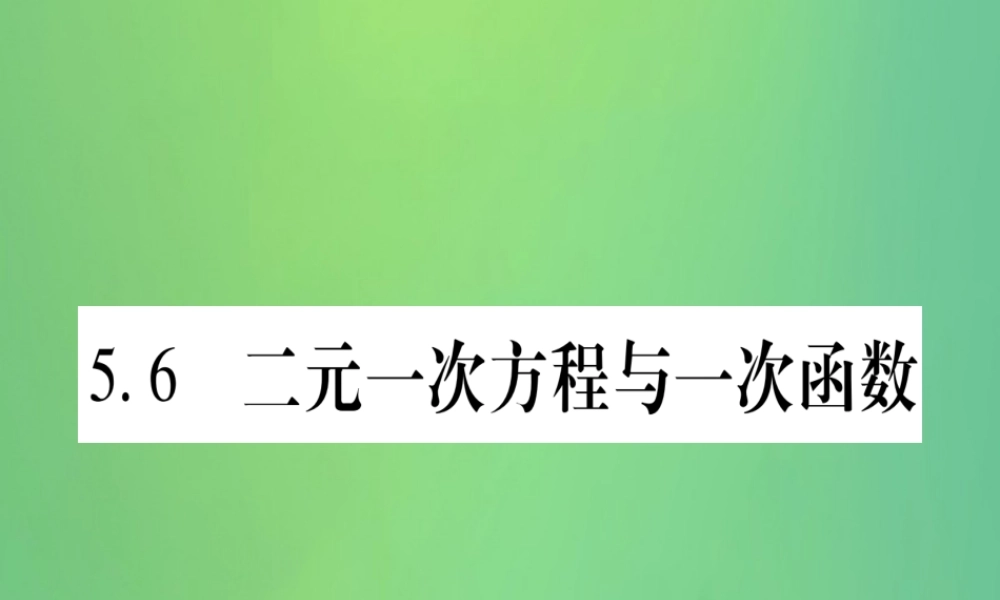 (江西专用)八年级数学上册 第5章 二元一次方程组 5.6 二元一次方程与一次函数作业课件 (新版)北师大版 课件