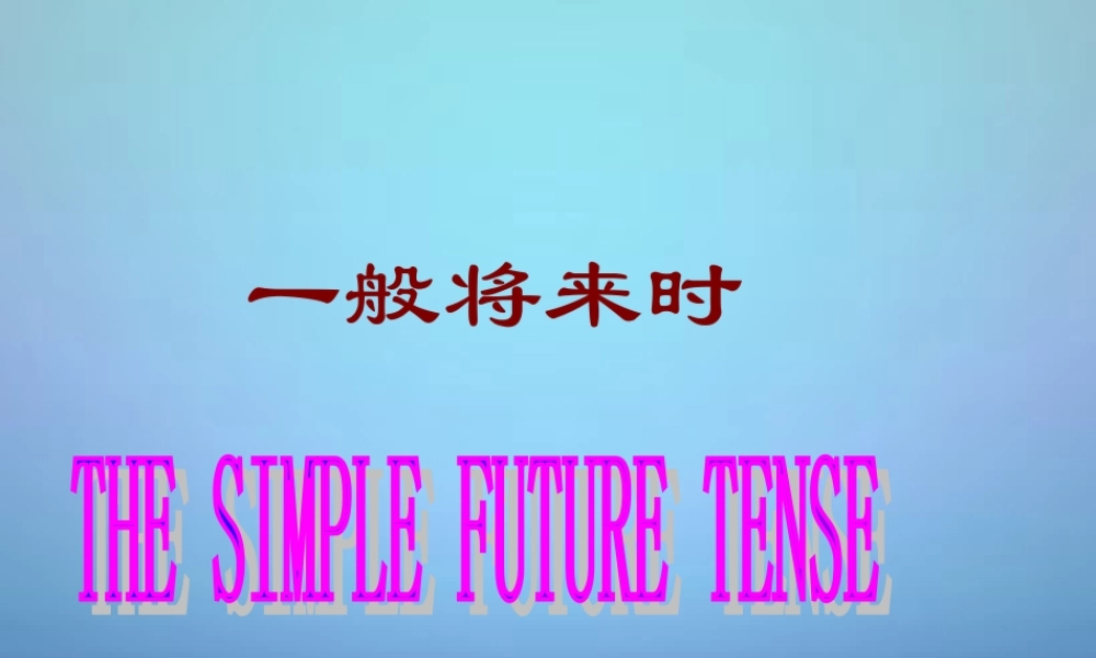 中考英语 一般将来时和一般过去时复习课件