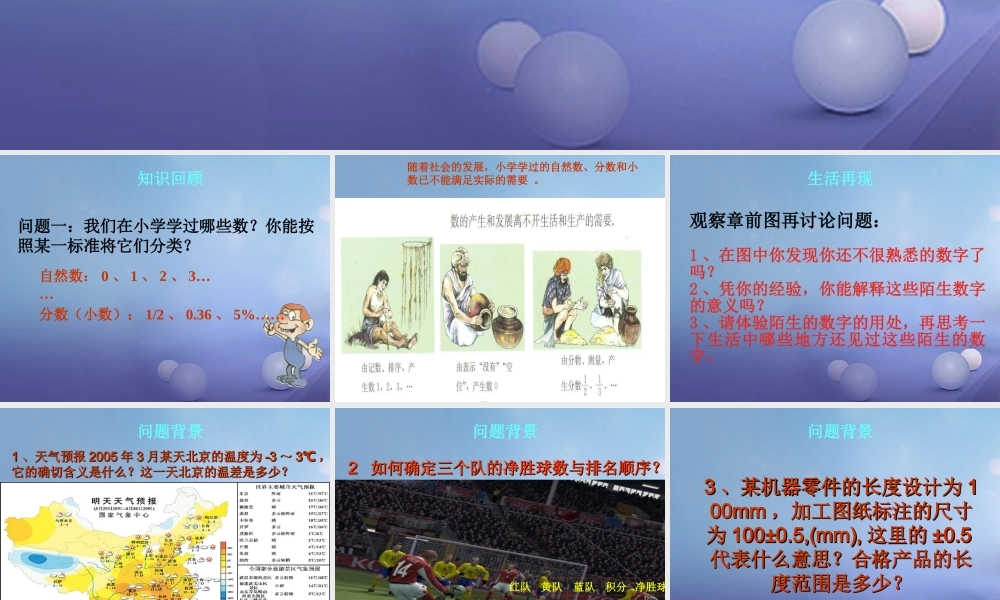 七年级数学上册 2.1 正数与负数素材3 (新版)苏科版 素材