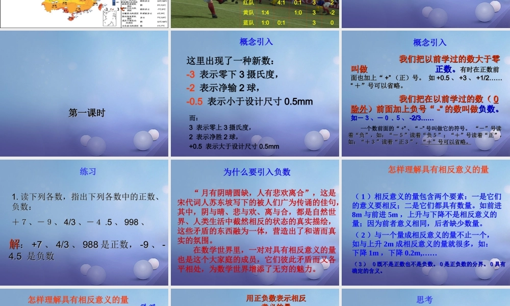 七年级数学上册 2.1 正数与负数素材3 (新版)苏科版 素材