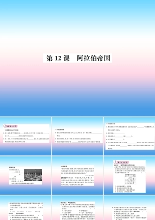 九年级历史上册 第4单元 封建时代的亚洲国家 第12课 阿拉伯帝国作业课件 新人教版 课件