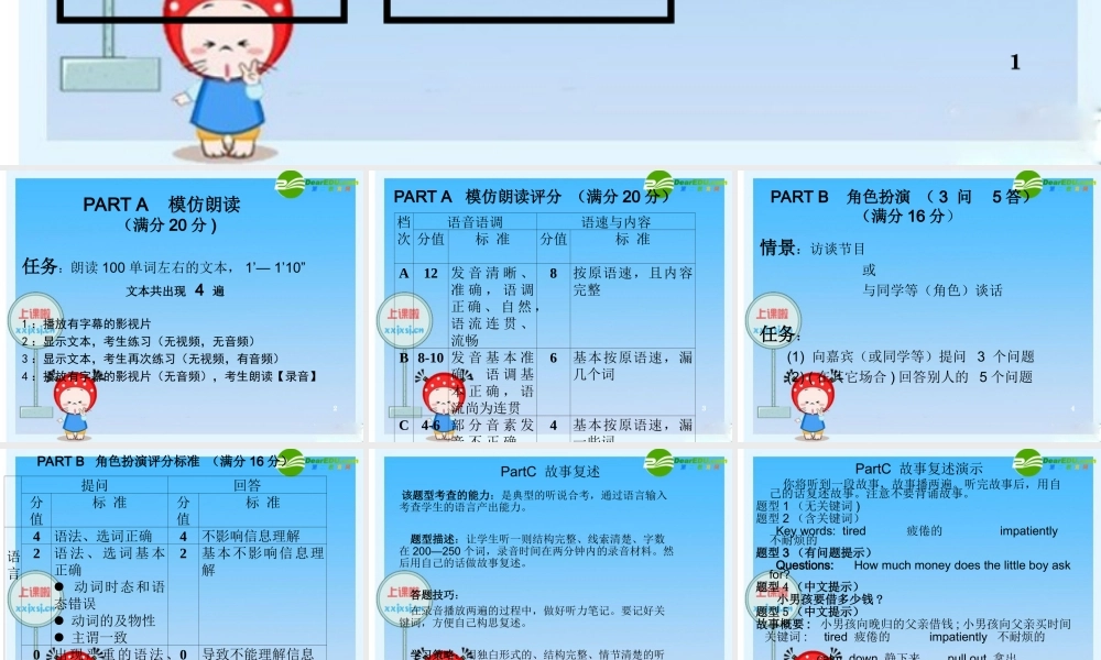 COT考试结构 广东高三英语高考听说训练公开课课件 广东高三英语高考听说训练公开课课件