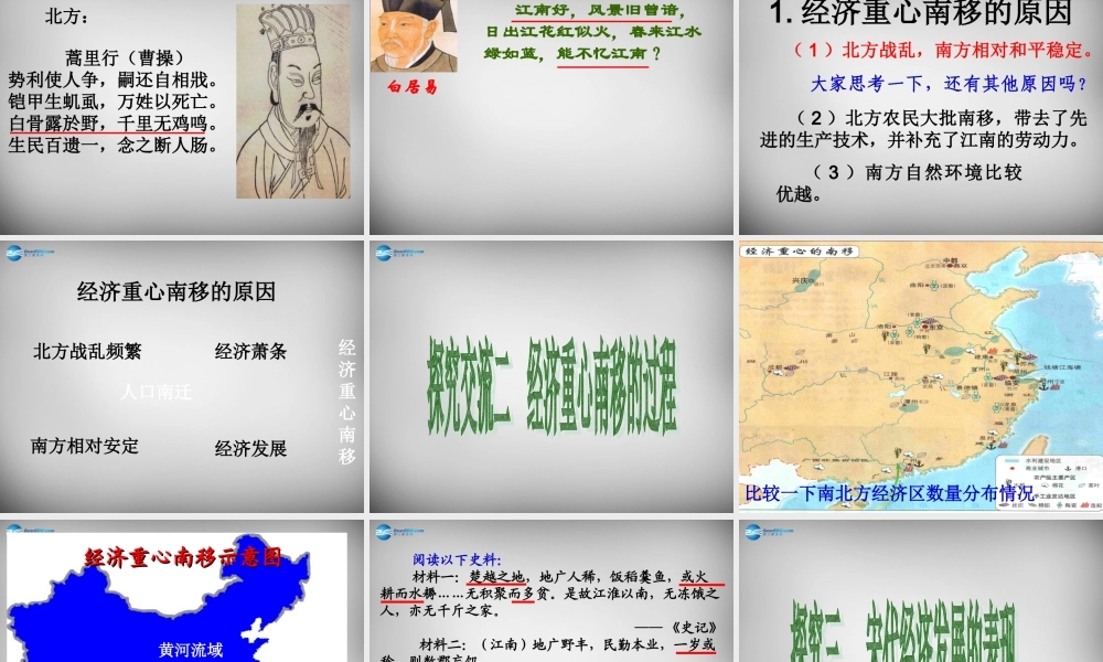 七年级历史下册 第二单元 第12课 经济发展与重心南移课件 北师大版 课件