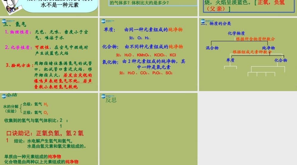 九年级化学上册 第三单元 课题1 水的组成课件 新人教版 课件