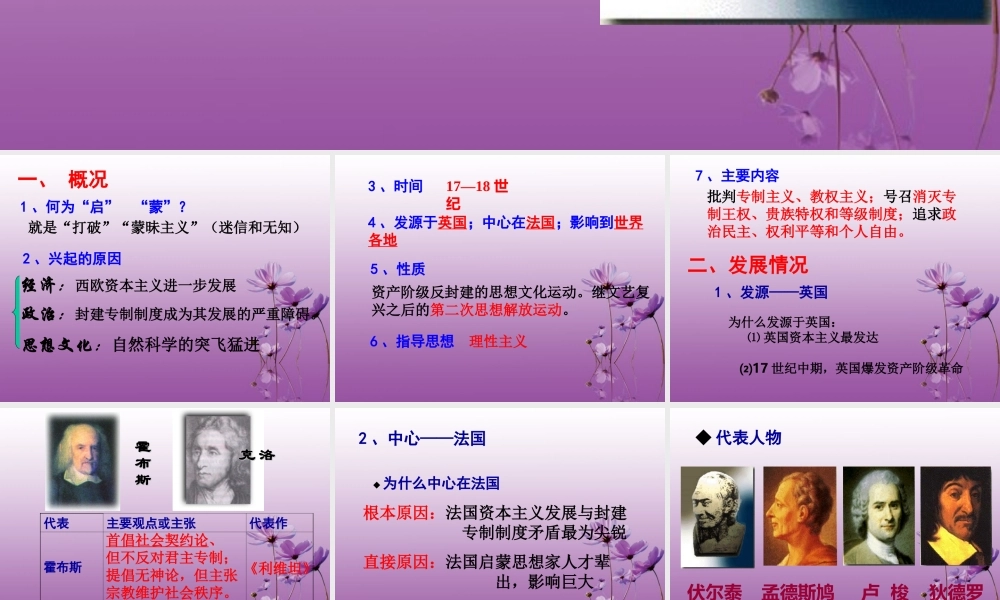 九年级历史下册 24(欧洲启蒙思想)课件 华东师大版 课件