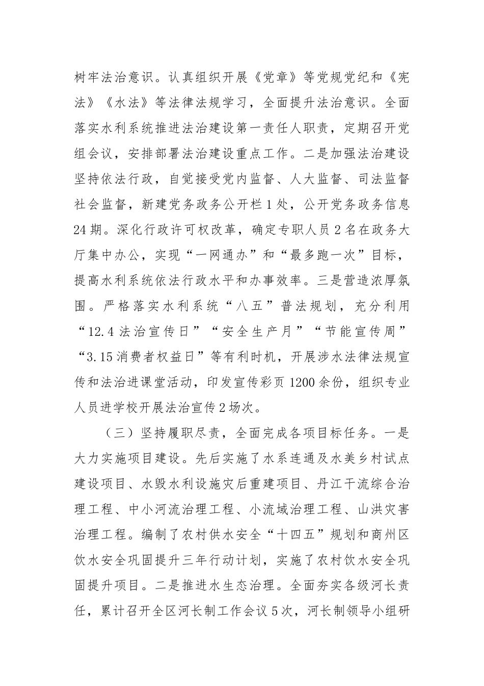 水利局“一把手”年度工作总结_第2页