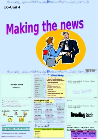 the third 高二英语Unit4 making the news课件[整理六课时]人教版 高二英语Unit4 making the news课件[整理六课时]人教版