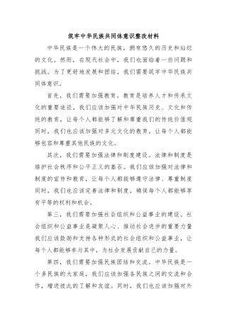 筑牢中华民族共同体意识整改材料