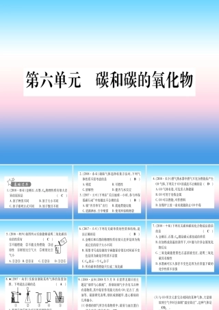 (甘肃专用)中考化学 第6单元 碳和碳的氧化物(提分精练)课件