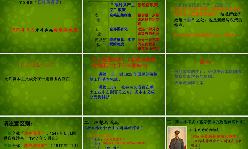 九年级历史下册 1 俄国向何处去课件 北师大版 课件