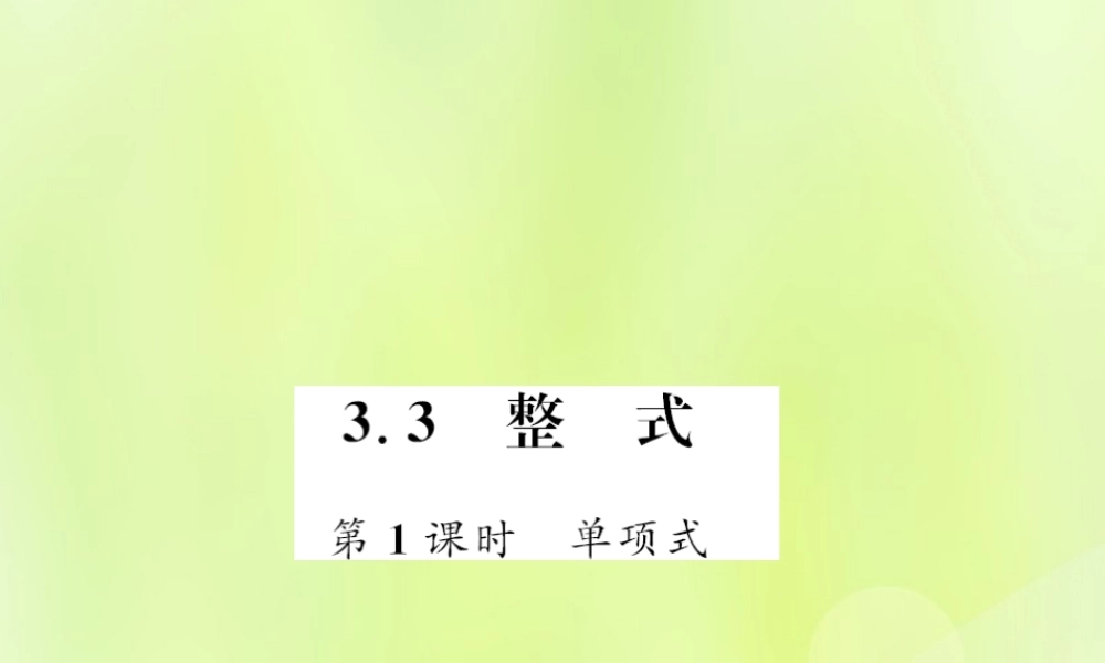 七年级数学上册 第3章 整式的加减 3.3 整式 第1课时 单项式习题课件 (新版)华东师大版 课件