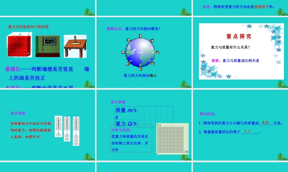 7.3 重力课件 八年级物理下册 7.3 重力课件+素材 (新版)新人教版 八年级物理下册 7.3 重力课件+素材 (新版)新人教版