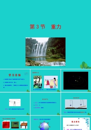 7.3 重力课件 八年级物理下册 7.3 重力课件+素材 (新版)新人教版 八年级物理下册 7.3 重力课件+素材 (新版)新人教版