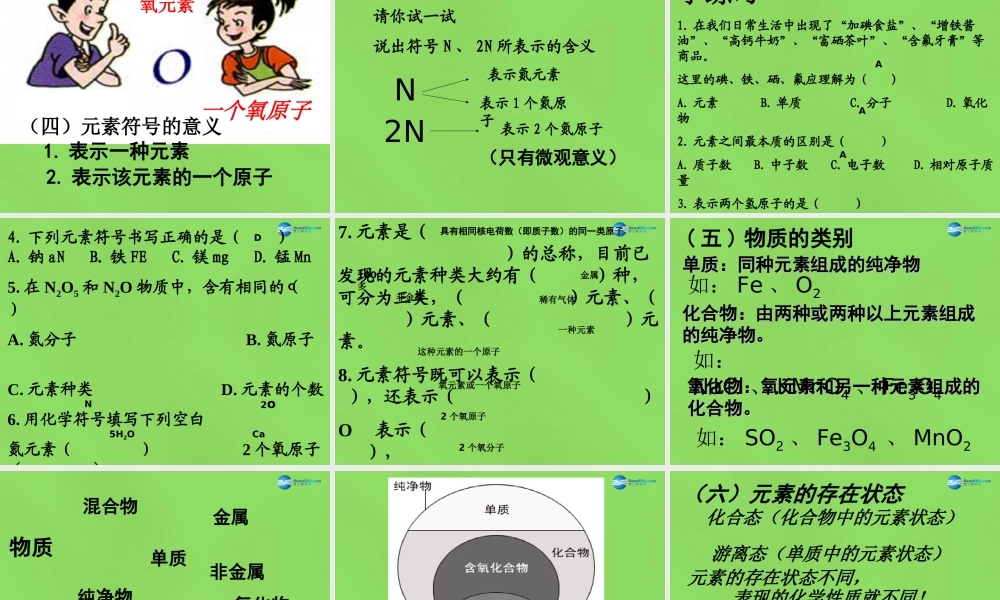 九年级化学上册 第三章 第2节 组成物质的化学元素课件 (新版)沪教版 课件