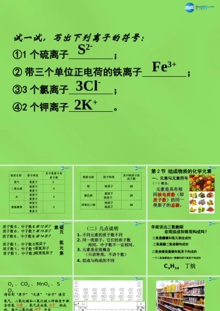 九年级化学上册 第三章 第2节 组成物质的化学元素课件 (新版)沪教版 课件