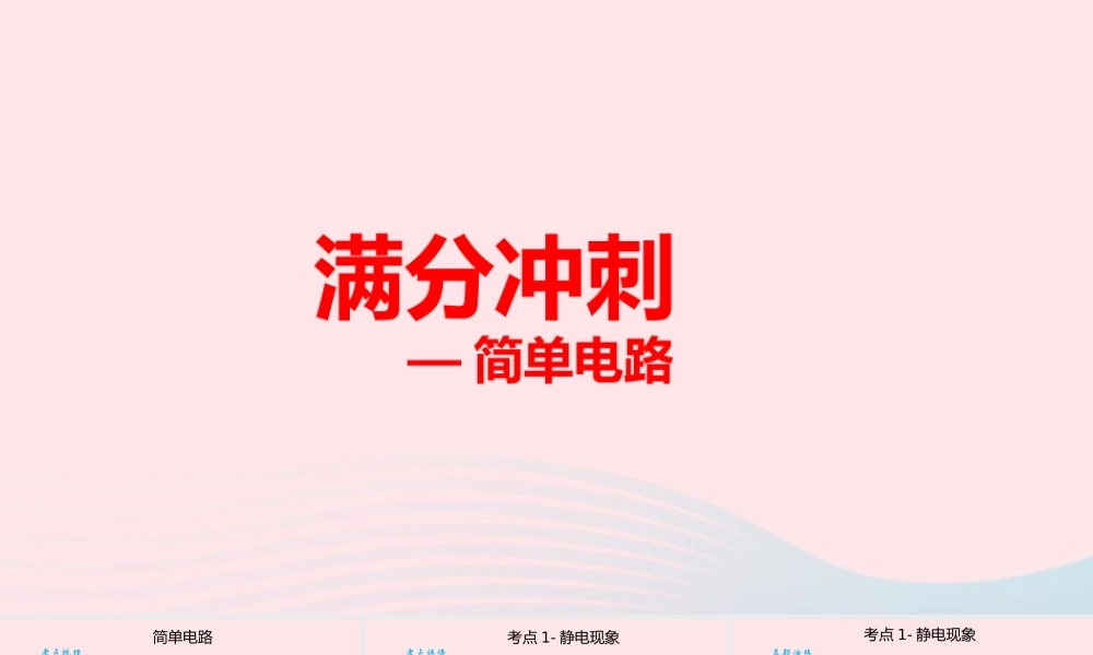 中考物理二轮满分冲刺重难点 14 简单电路课件