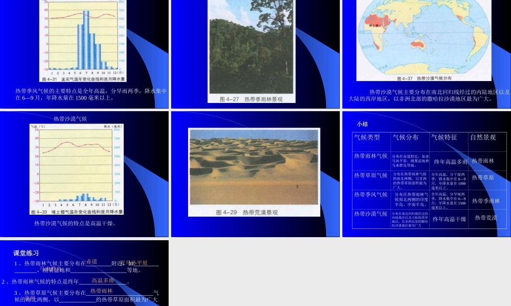 七年级地理上册：第四章第四节 世界主要气候类型(课件)湘教版 课件