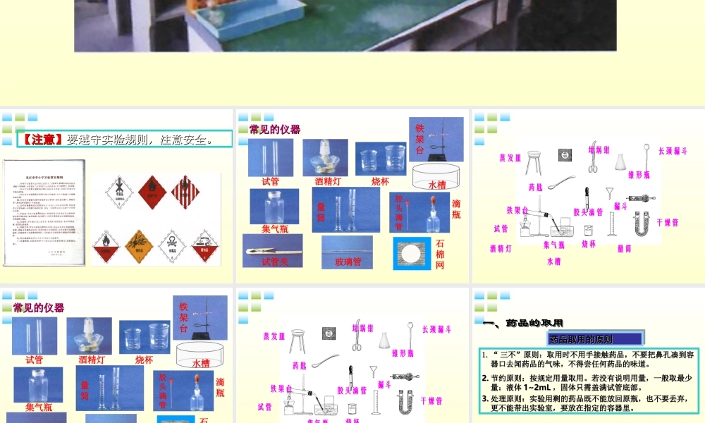 九年级化学 第一单元课题3走进化学实验室课件2 人教新课标版 课件