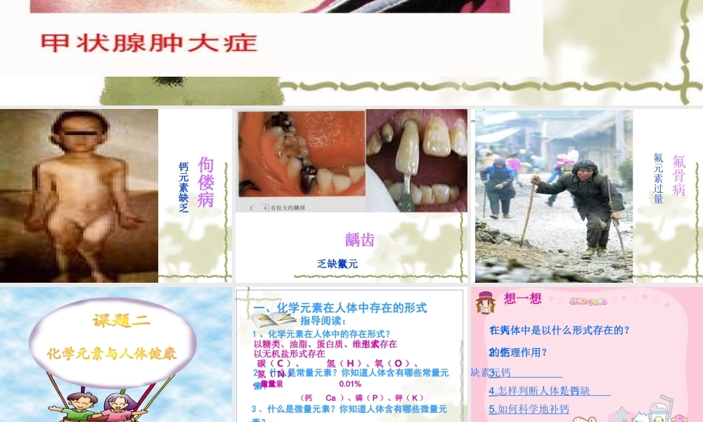 九年级化学化学元素与人体健康 2课件粤教版 课件