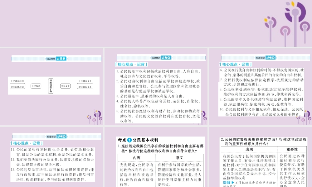 中考道德与法治总复习 八下 第二单元 理解权利义务课件